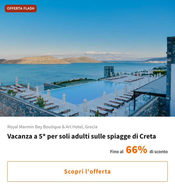 Vacanza a 5* per soli adulti sulle spiagge di Creta