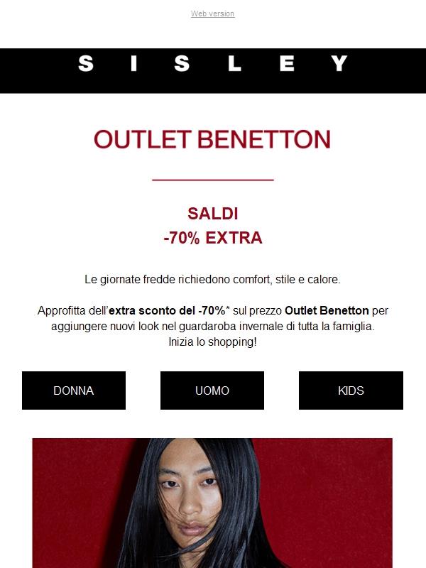 Outlet Benetton: nuovi ribassi con -70% extra