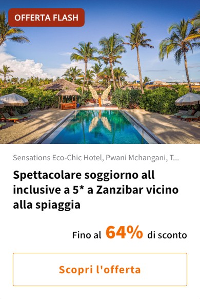 Spettacolare soggiorno all inclusive a 5* a Zanzibar vicino alla spiaggia