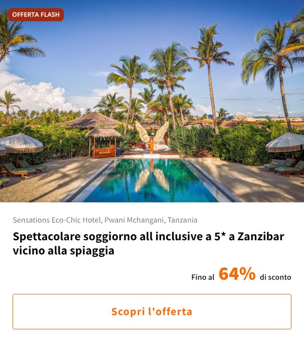 Spettacolare soggiorno all inclusive a 5* a Zanzibar vicino alla spiaggia