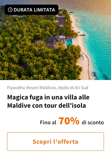 Magica fuga in una villa alle Maldive con tour dell'isola