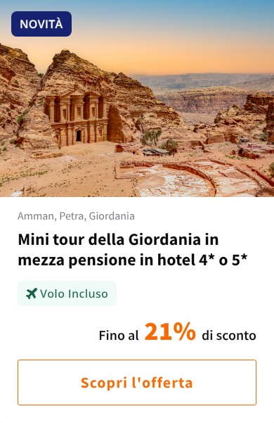 Mini tour della Giordania in mezza pensione in hotel 4* o 5*
