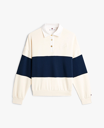 Felpa relaxed fit stile rugby con bottoni