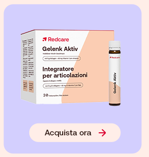 Integratore Redcare Gelenk Aktiv per articolazioni con confezione e pulsante &ldquo;Acquista ora&rdquo;.