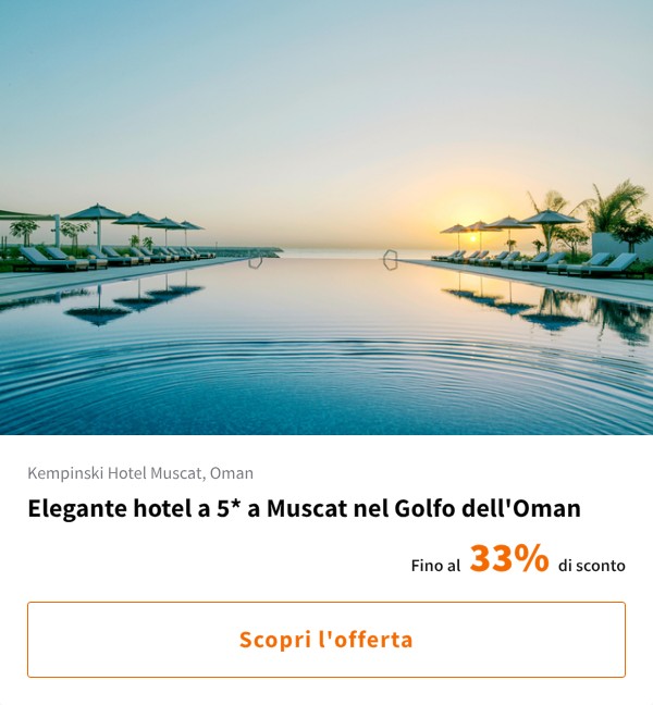 Elegante hotel a 5* a Muscat nel Golfo dell'Oman
