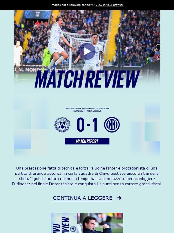 Match review, Udinese-Inter 0-1 | Lampo Lautaro