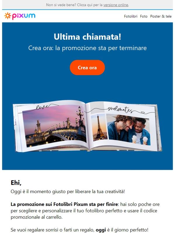 ⏰ Ultimi momenti per approfittare della promo sui Fotolibri Pixum!