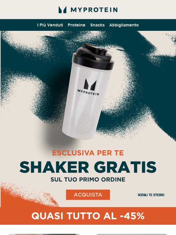 -45% su quasi Tutto + Shaker Gratis 🎁