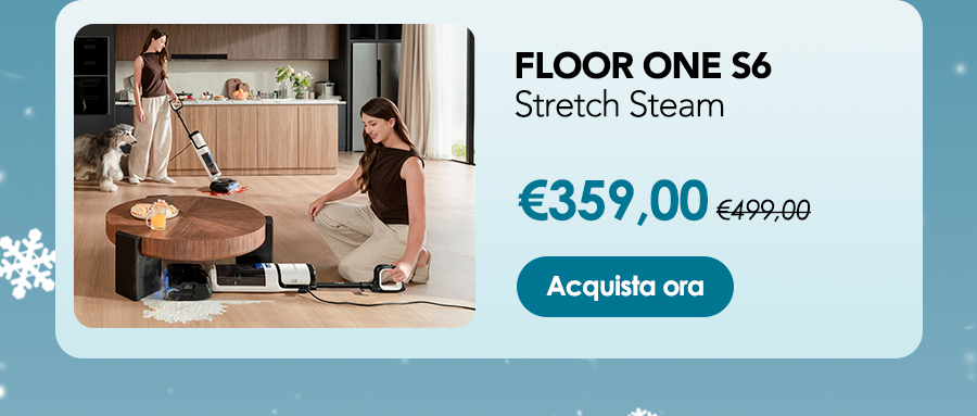 Tineco FLOOR ONE S6 Stretch Steam Lavapavimenti e Aspirapolvere a Vapore