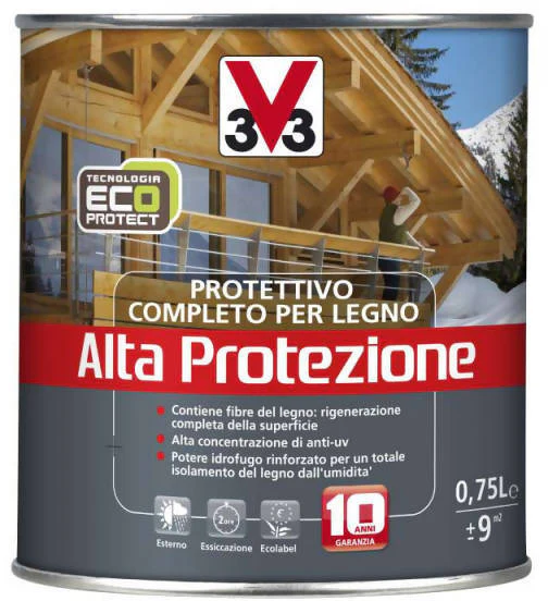 Impregnante Protettivo Completo Per Legno Ad Aqua Alta Protezione Lt 0.750 - V33
