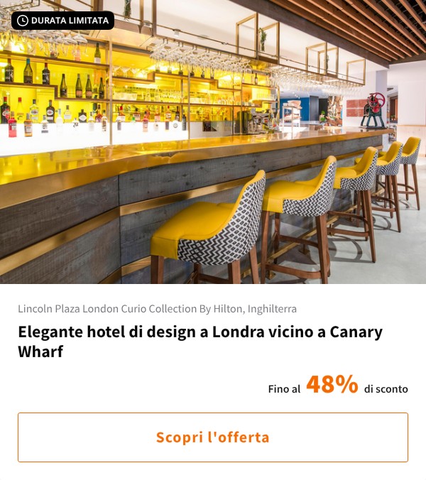 Elegante hotel di design a Londra vicino a Canary Wharf