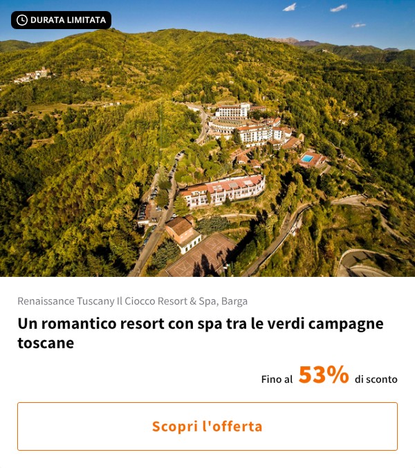 Un romantico resort con spa tra le verdi campagne toscane