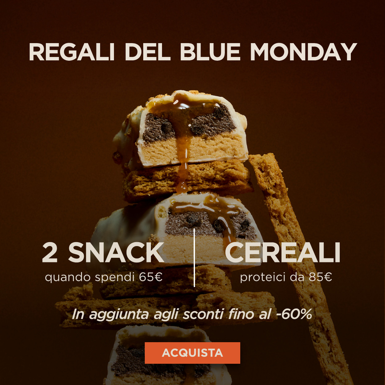 2 snack gratis da 60€ + shaker in metallo gratis da 80€