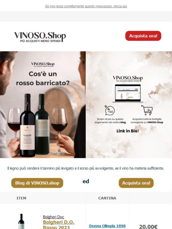 🔴 VINOSO | Un vino rosso barricato si riconosce da dettagli concreti