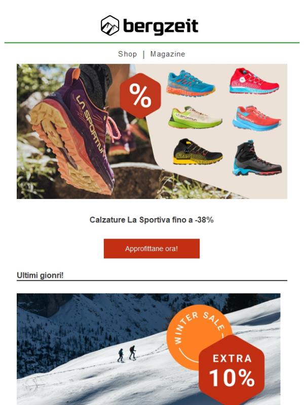 La Sportiva fino a -38% ed extra 10%