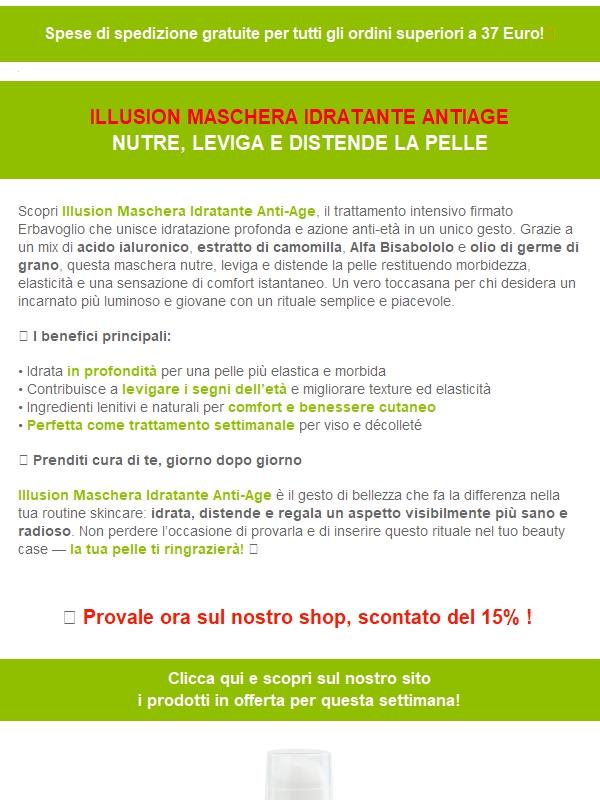 Rigenera la tua pelle con Illusion – Maschera Idratante Anti-Age 🌿