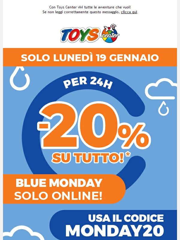 💙 -20% su TUTTO, solo ONLINE per 24H!