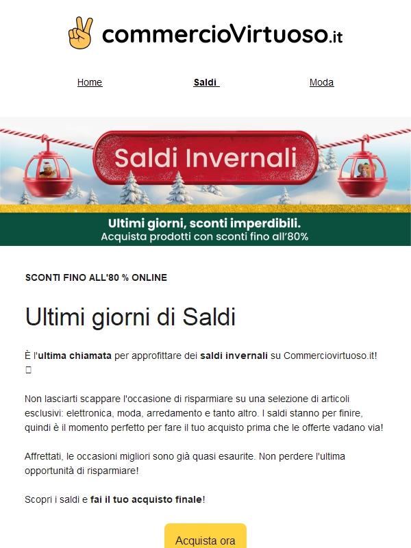 🎉 Ultima chiamata! I saldi stanno per finire!