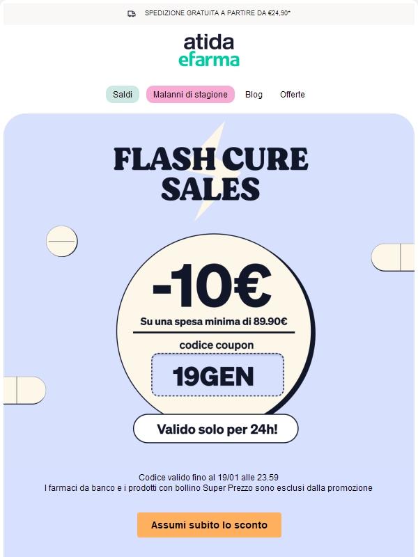 ⚡ Flash Cure Sales | -10€ di Sconto per il Blue Monday!