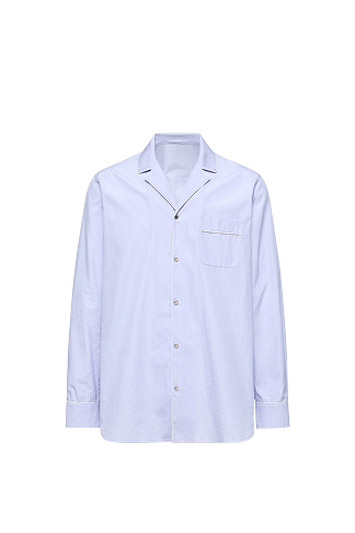 Camicia a maniche lunghe in cotone fil-à-fil