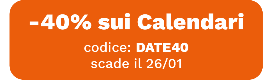 -40% sui Calendari, senza ordine minimo, codice: JAN10, scade il 26/01