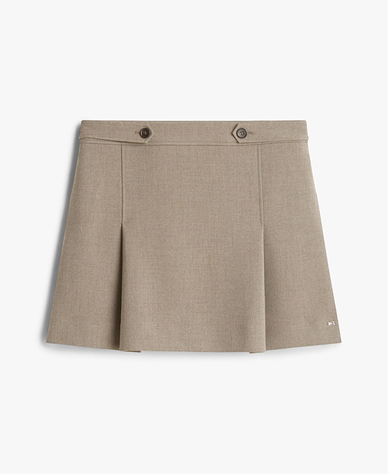 Minigonna a trapezio con pieghe