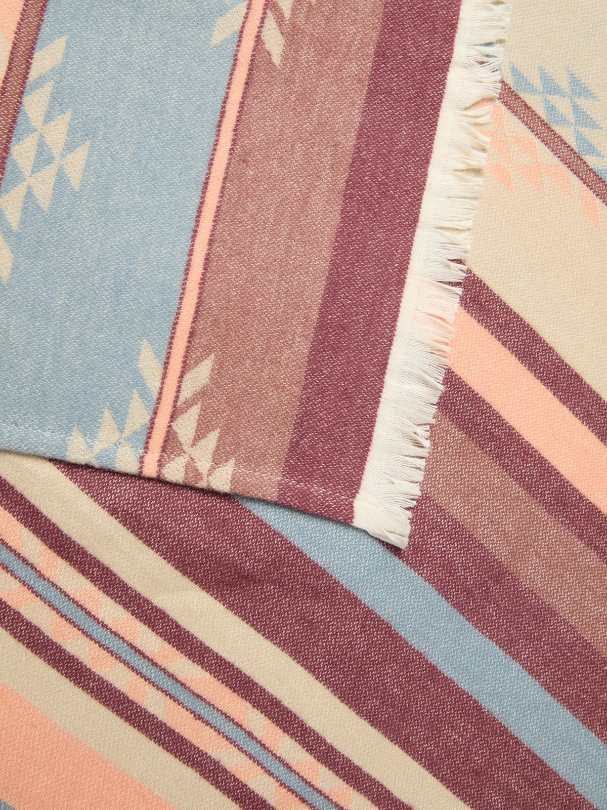 Plaid in cotone cardato fantasia a righe