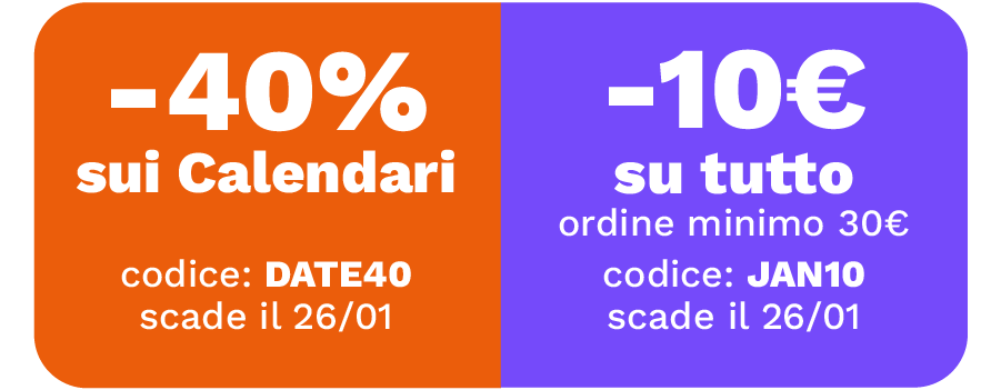 -40% sui Calendari e -10€ su tutto