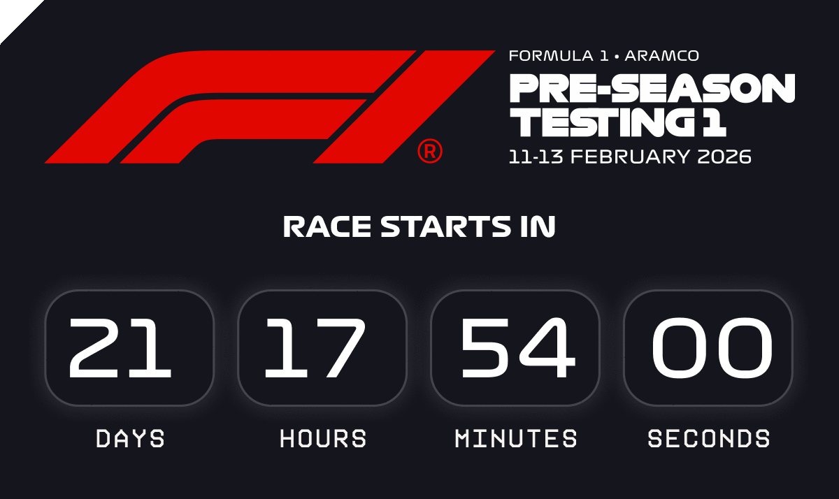 First test in Bahrain at 15:00hrs GMT on the 11th February