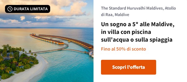 Un sogno a 5* alle Maldive, in villa con piscina sull'acqua o sulla spiaggia