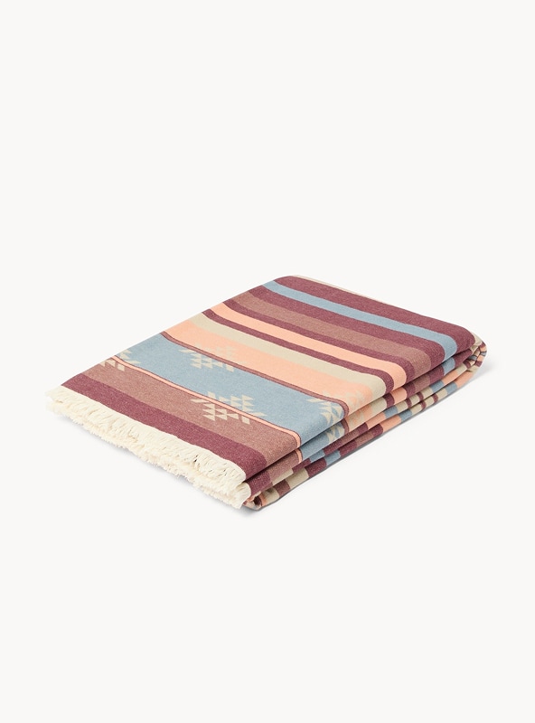 Plaid in cotone cardato fantasia a righe