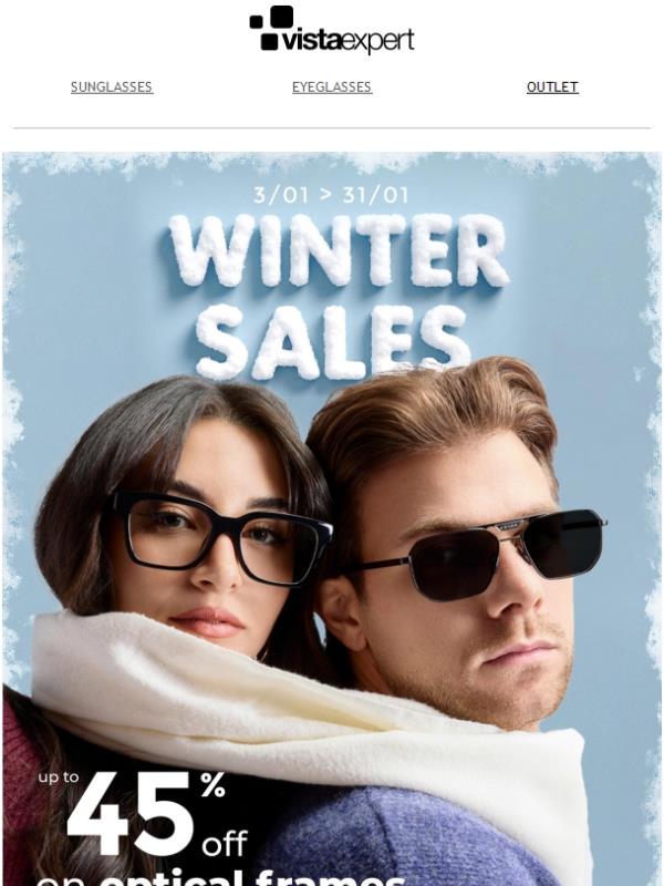 ❄️ Winter Sales ❄️ Up to 45% off on sunglasses and optical frames! 😎