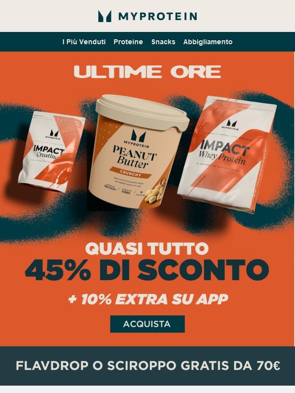 Ultime Ore ⏰ 45% di Sconto + 10% Extra