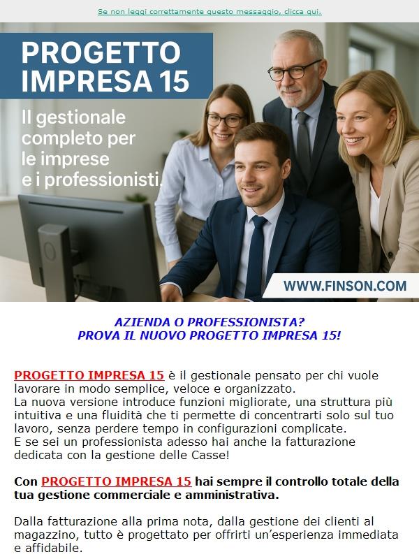 Progetto Impresa 15: il gestionale completo per aziende e professionisti!
