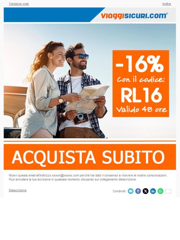 - 16% su tutte le nostre polizze!
