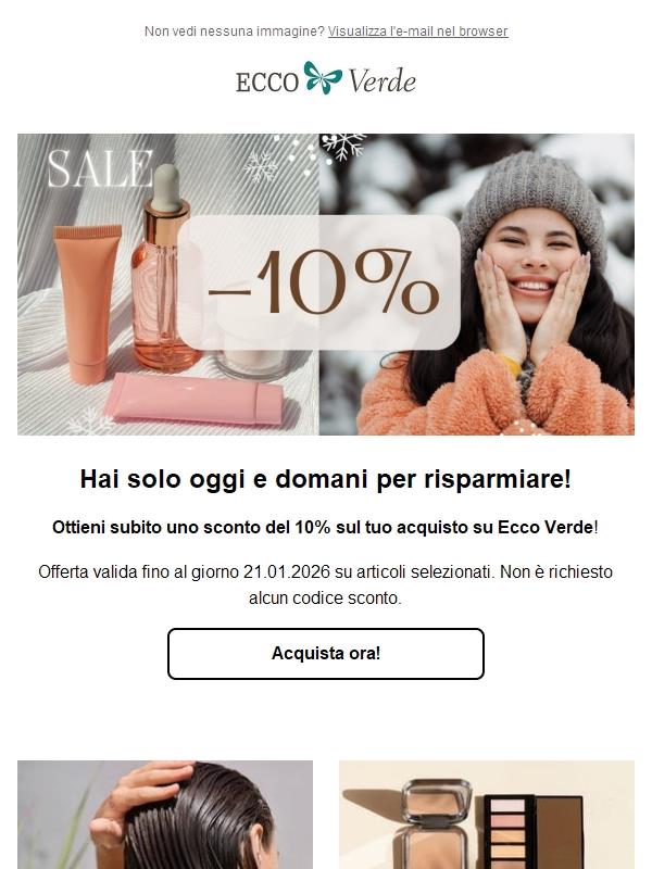 -10% per iniziare bene il nuovo anno