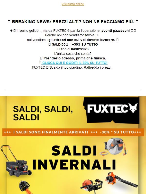 🚨 Operazione Winter Sale: –30% SU TUTTO