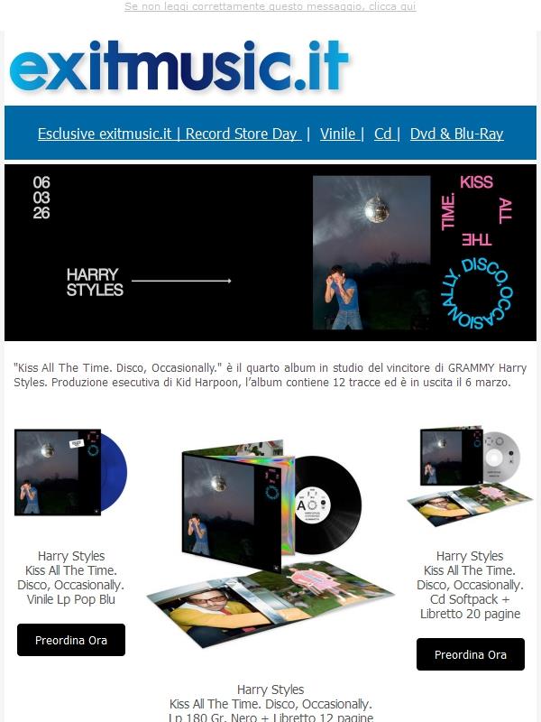 Harry Styles ritorna con il nuovo album: preorder disponibili su LP Limitato, LP Black e CD @exitmusic.it