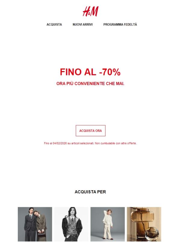 Fino al -70% | Più sconti sui saldi