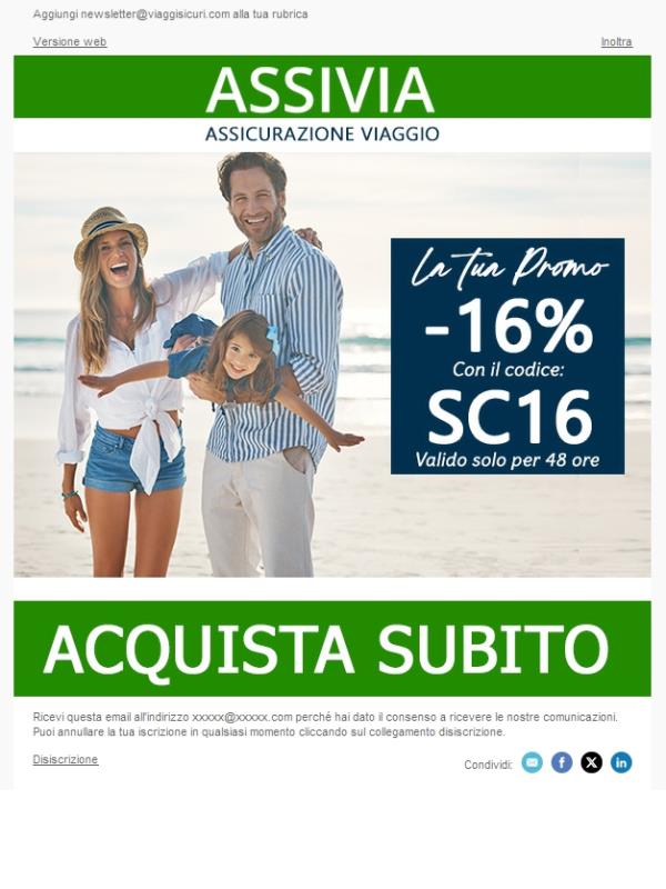 - 16% su tutte le nostre polizze!