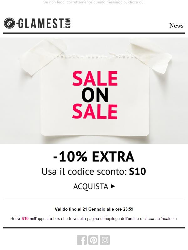 Sale on Sale: -10% EXTRA sui Saldi