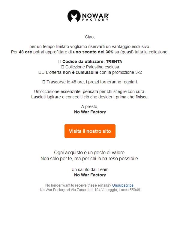 Un invito speciale: -30% per 48 ore