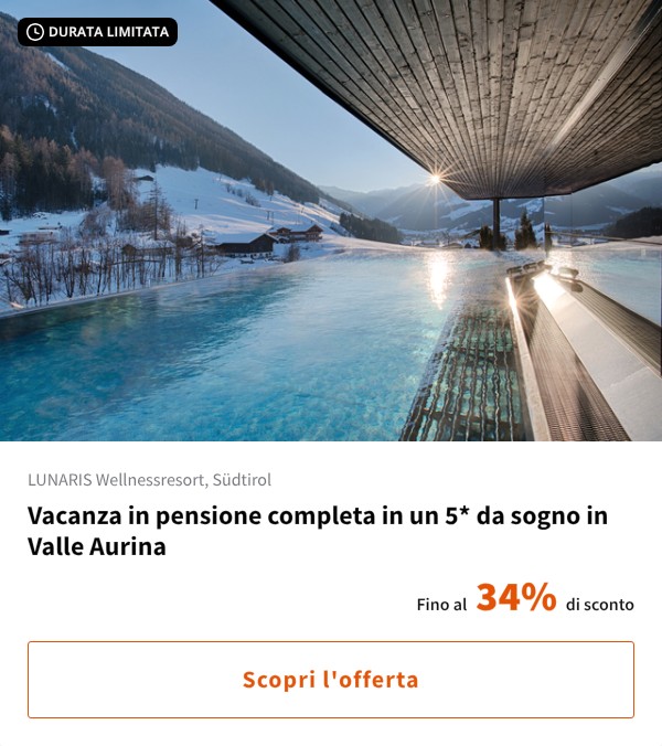Vacanza in pensione completa in un 5* da sogno in Valle Aurina