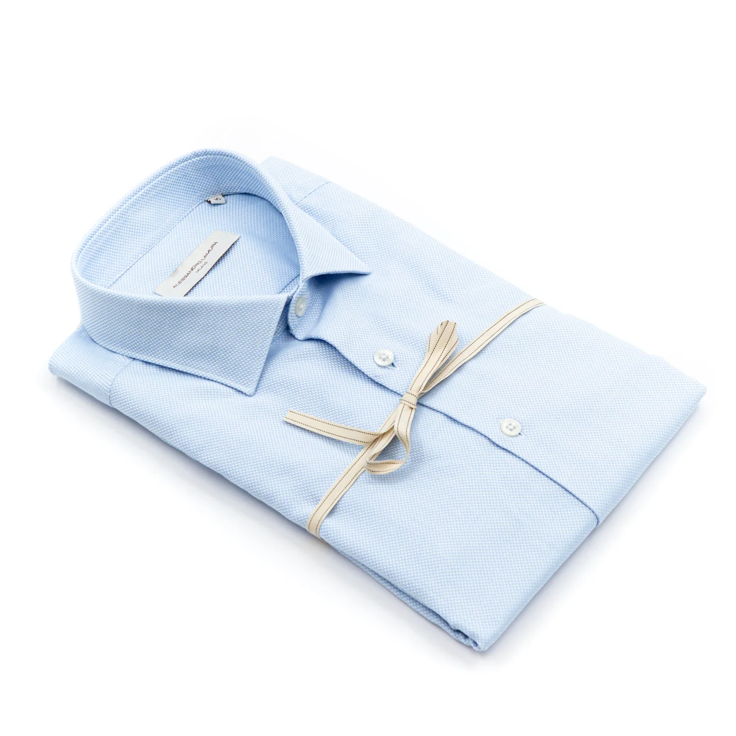 Camicia Tessuto Piqué Azzurro