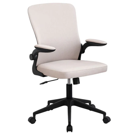 Sedia da Ufficio Ergonomica Girevole, Poltrona con Braccioli Pieghevoli