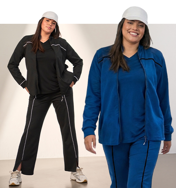 Giacca di felpa con inserti a costine, collo alto e maniche lunghe