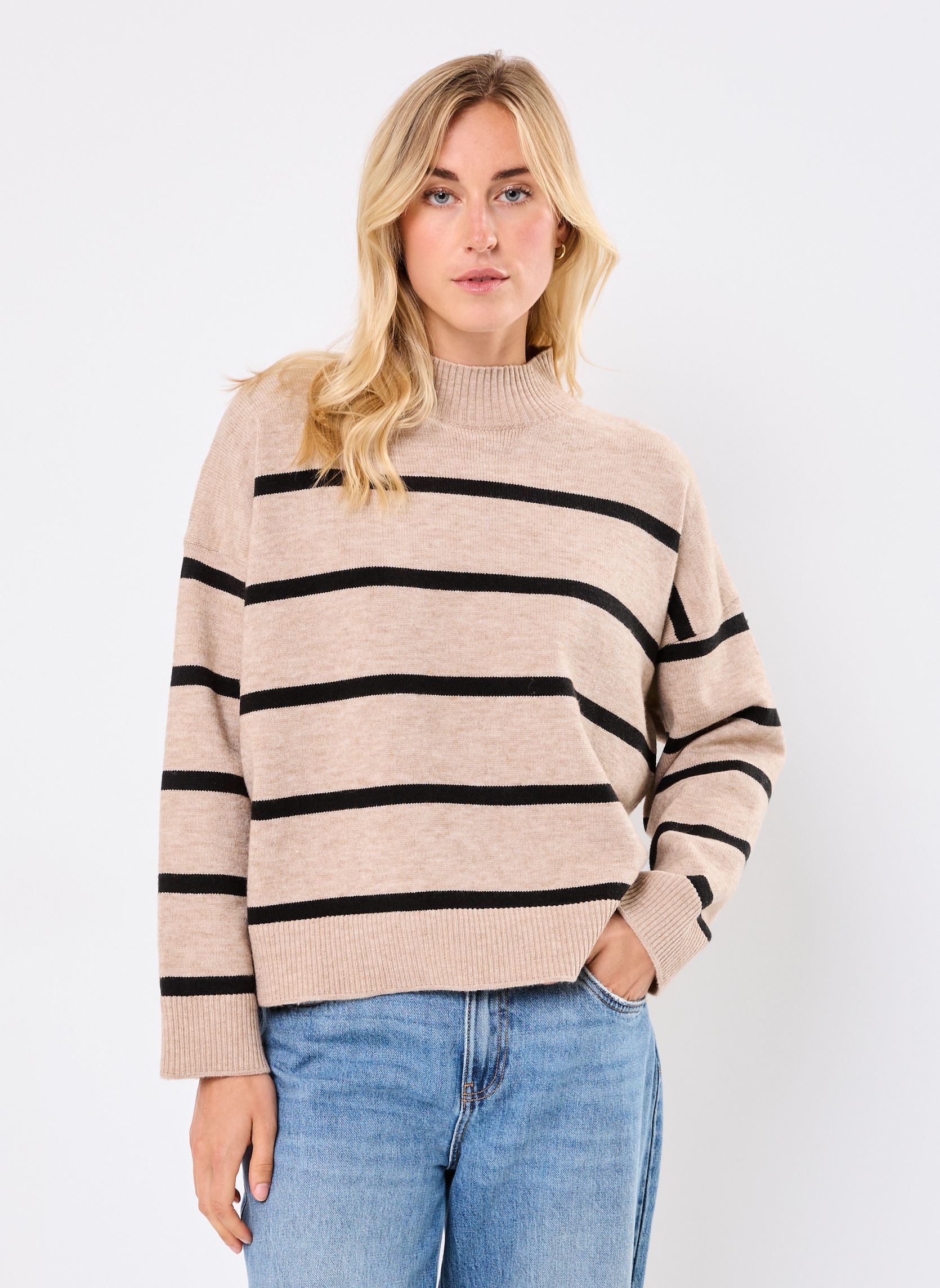 MADE BY Maglioni Maglione a righe MARIGNY donna beige