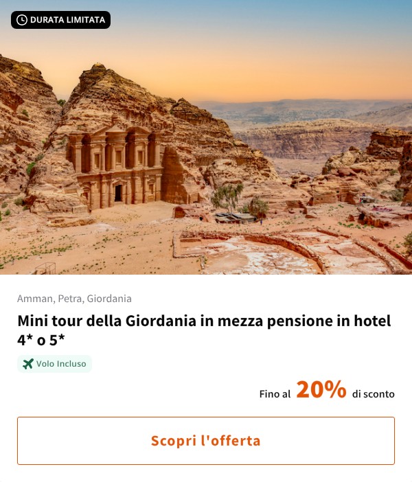 Mini tour della Giordania in mezza pensione in hotel 4* o 5*