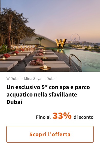 Un esclusivo 5* con spa e parco acquatico nella sfavillante Dubai