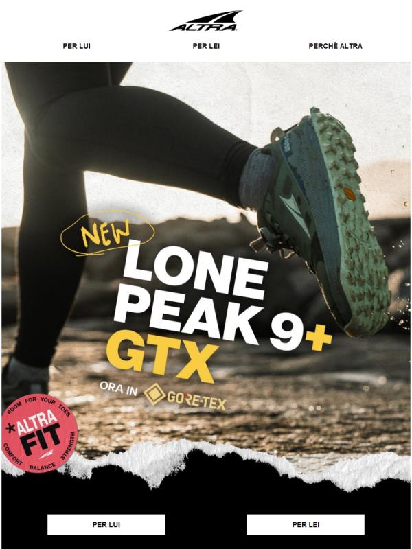 Lone Peak 9+ ora in GORE‑TEX 💧